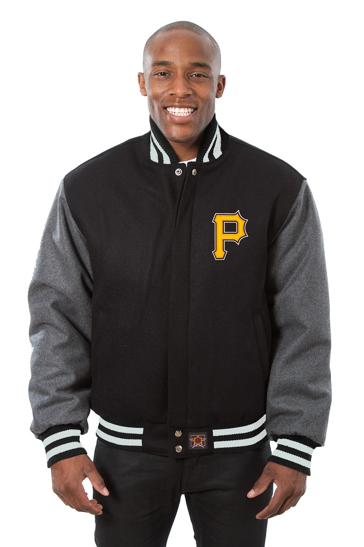 PITTSBURGH PIRATES EMBROIDERED WOOL JACKET - BLACK/CHARCOAL