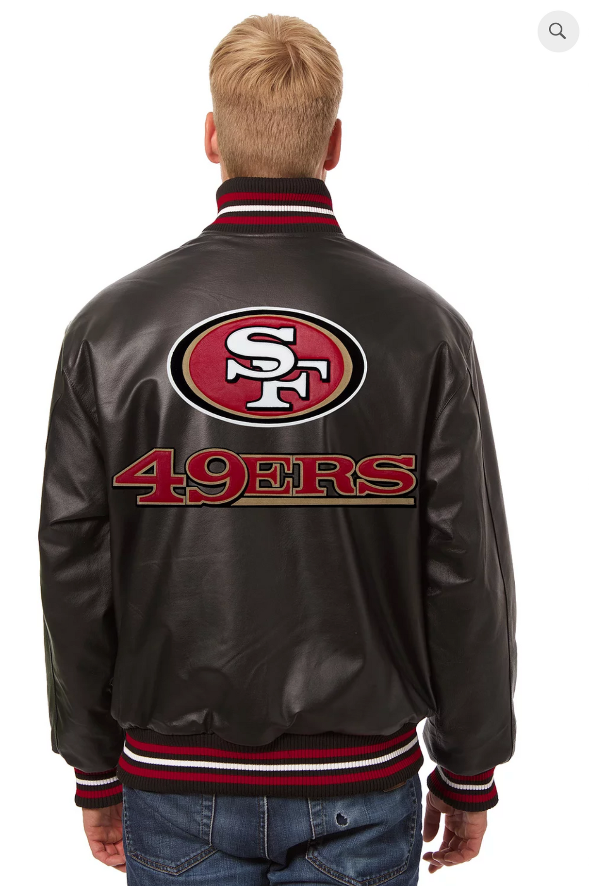 San Francisco 49ers Hand Crafted Leather Solid Team Jacket
