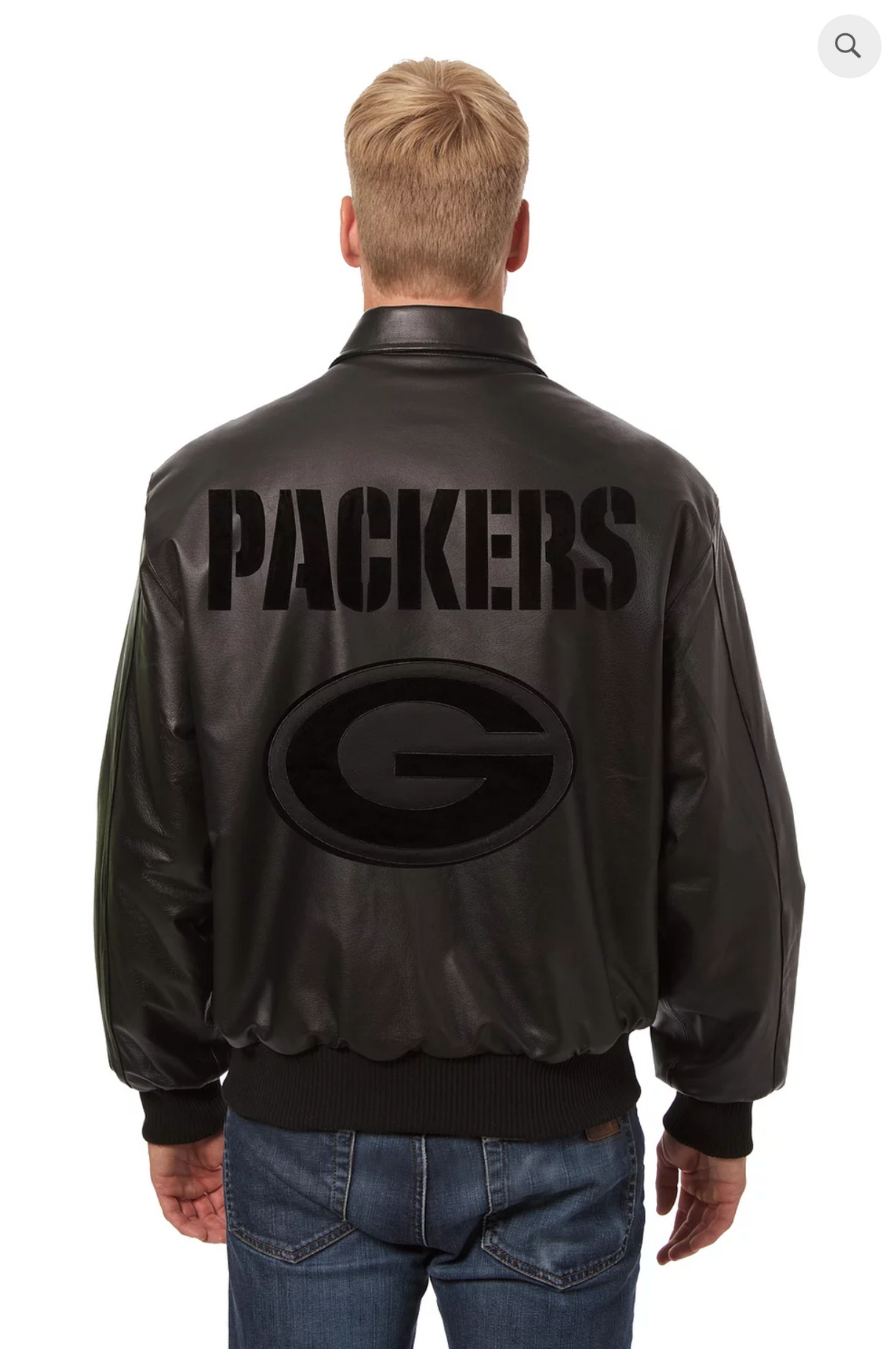 Green bay Packers Hand Crafted Leather Tonal Jacket