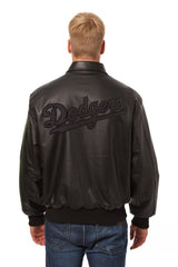 LOS ANGELES DODGERS FULL LEATHER JACKET - BLACK/BLACK