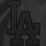 LOS ANGELES DODGERS FULL LEATHER JACKET - BLACK/BLACK