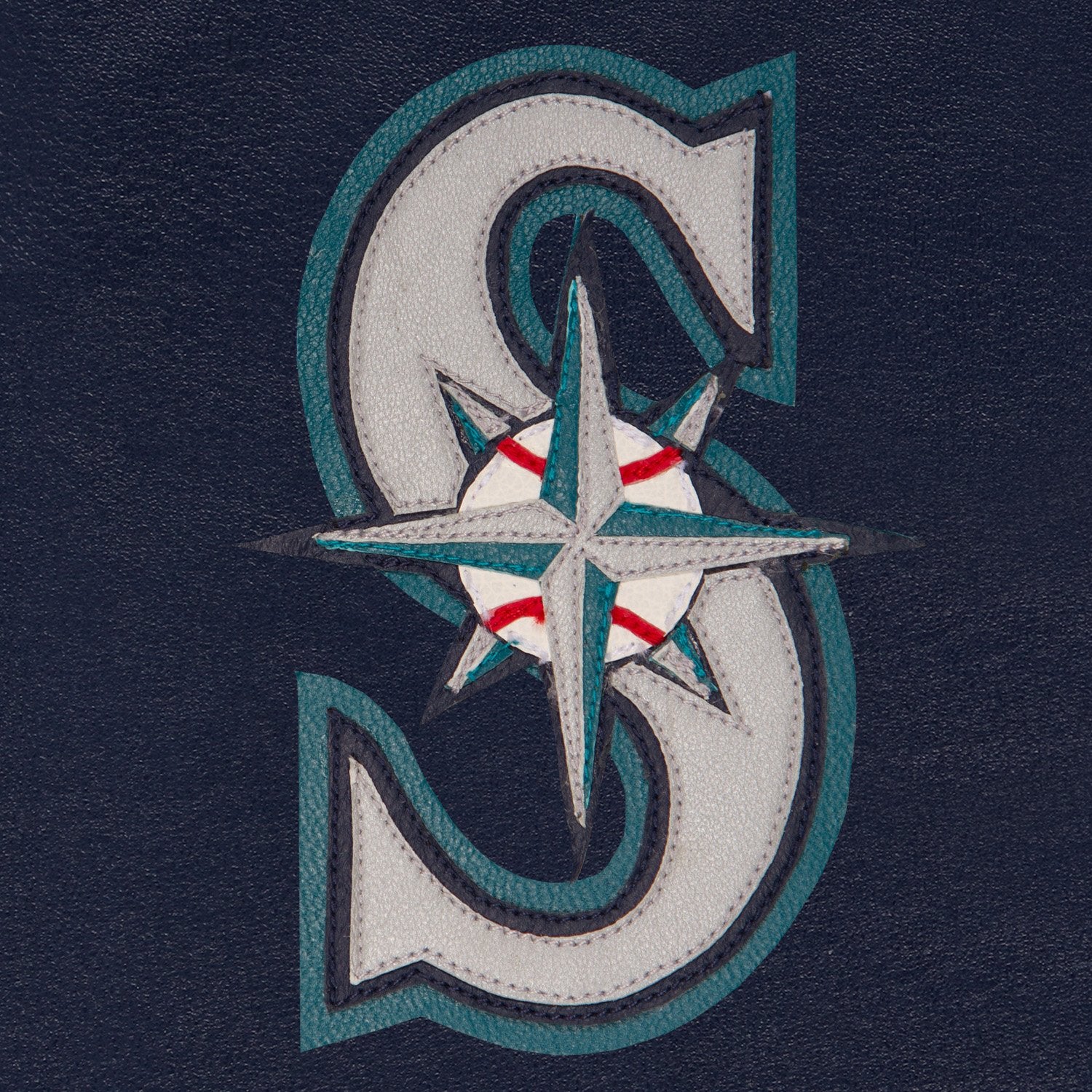 SEATTLE MARINERS FULL LEATHER JACKET - NAVY