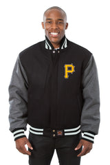 PITTSBURGH PIRATES EMBROIDERED WOOL JACKET - BLACK/CHARCOAL