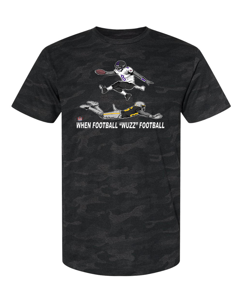 WHEN FOOTBALL "WUZZ" FOOTBALL SERIES 2 BLACK CAMO HIGH FLYER T-SHIRT